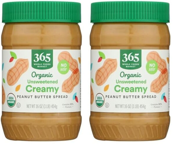 365 by Whole Foods Market, Organic Unsweetened Peanut Butter, 16 Ounce