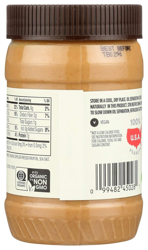 365 by Whole Foods Market, Organic Unsweetened Peanut Butter, 16 Ounce