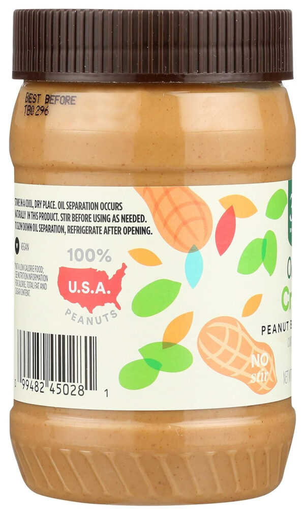 365 by Whole Foods Market, Organic Unsweetened Peanut Butter, 16 Ounce