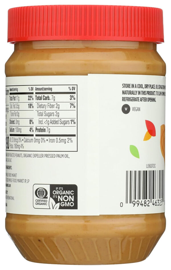 365 by Whole Foods Market, Organic Unsweetened Peanut Butter, 16 Ounce