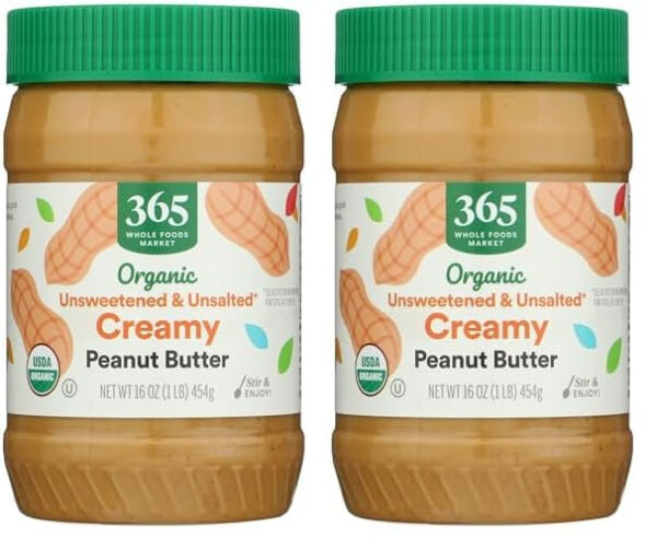 365 by Whole Foods Market, Organic Unsweetened Peanut Butter, 16 Ounce