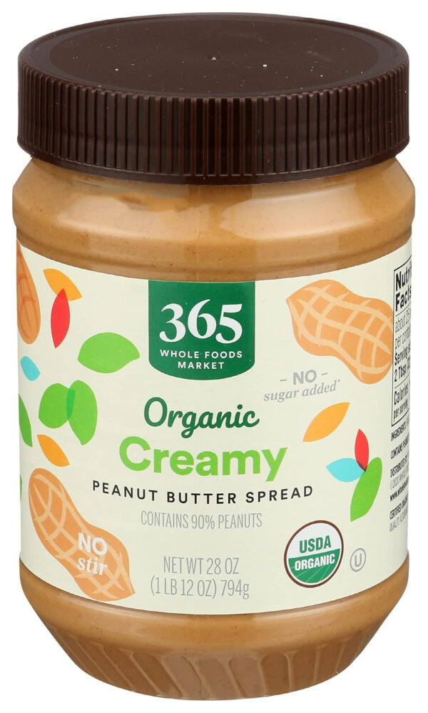 365 by Whole Foods Market, Organic Unsweetened Peanut Butter, 16 Ounce