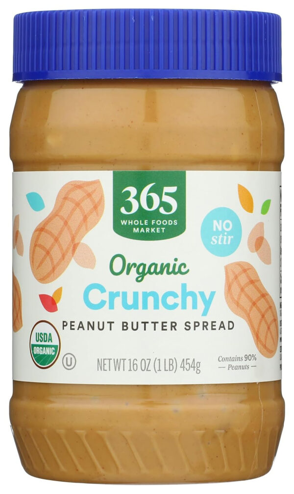 365 by Whole Foods Market, Organic Unsweetened Peanut Butter, 16 Ounce