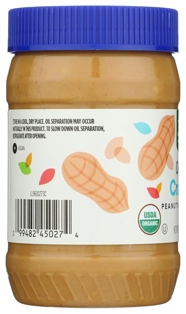 365 by Whole Foods Market, Organic Unsweetened Peanut Butter, 16 Ounce