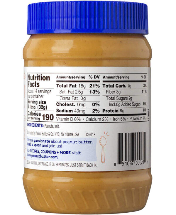Peanut Butter & Co. Old Fashioned Crunchy Peanut Butter, Non-GMO, Gluten Free, Vegan, No Sugar Added, 16 Ounce (Pack of 1)