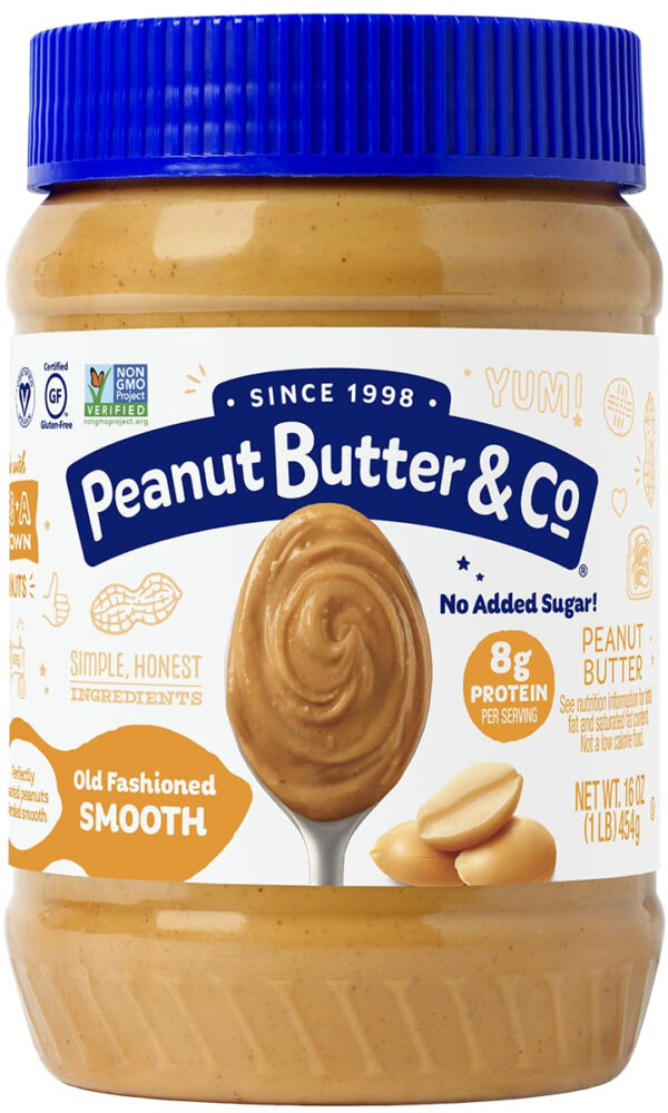 Peanut Butter & Co. Old Fashioned Crunchy Peanut Butter, Non-GMO, Gluten Free, Vegan, No Sugar Added, 16 Ounce (Pack of 1)
