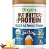 Orgain X Justin's ® Organic Vegan Nut Butter Protein Powder, Peanut Butter- 20g Plant Protein, 2g Sugar, Gluten Free, No Dairy, Soy Ingredients, or Artificial Flavors, 1.17 lb