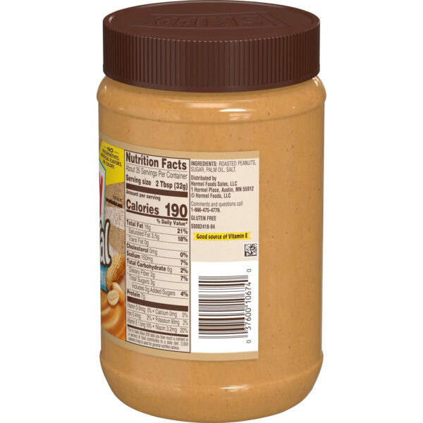 68937360364d49703906ed98c99d421967fb8afd3d232d2b7558b.jpg SKIPPY Natural Creamy Peanut Butter, 7 g Protein Per Serving, 40 Ounce