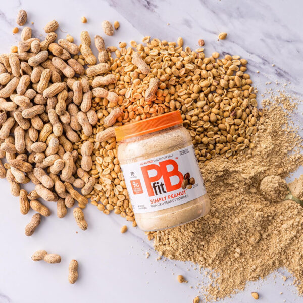 PBfit 24 Ounce Simply Peanut Powdered Peanut Powder, No Added Sugar or Salt, Non-GMO, Plant-Based, Gluten-Free Protein Powder, 9g of Protein 9% DV