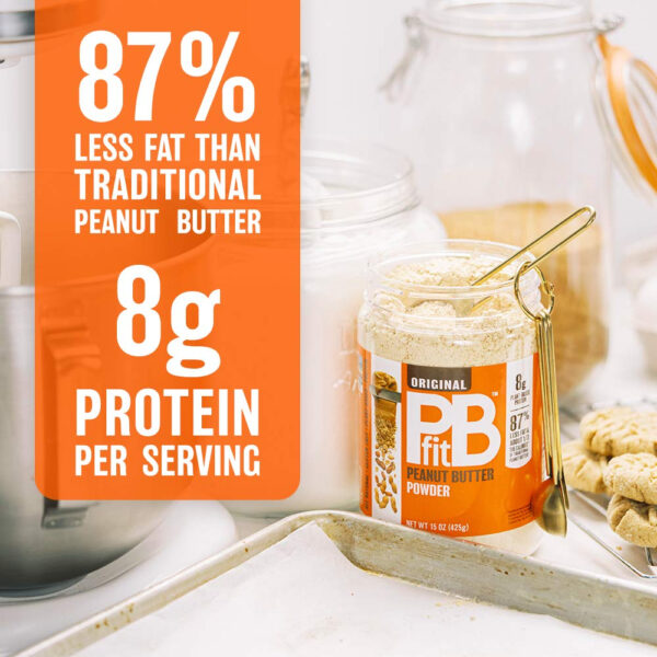 PBfit 24 Ounce Simply Peanut Powdered Peanut Powder, No Added Sugar or Salt, Non-GMO, Plant-Based, Gluten-Free Protein Powder, 9g of Protein 9% DV