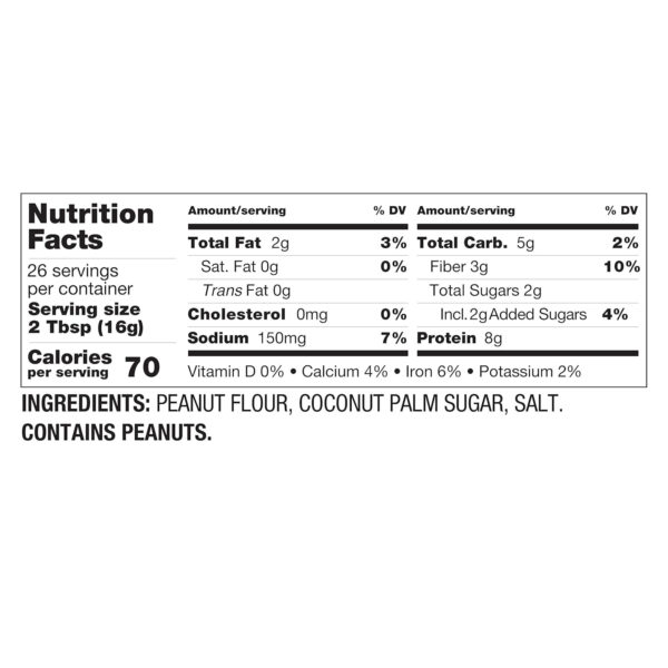PBfit 24 Ounce Simply Peanut Powdered Peanut Powder, No Added Sugar or Salt, Non-GMO, Plant-Based, Gluten-Free Protein Powder, 9g of Protein 9% DV