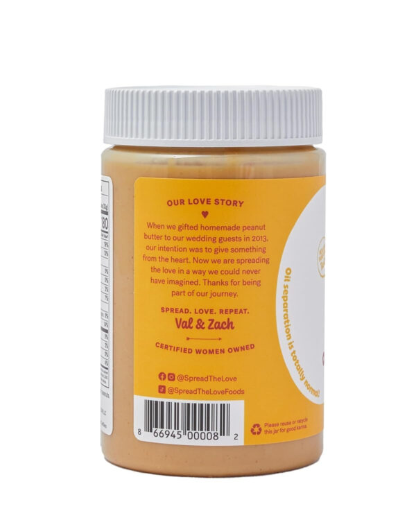 Spread The Love NAKED Organic Peanut Butter, 16 Ounce (Organic, All Natural, Vegan, Gluten-free, Creamy, Dry-Roasted, No added salt, No added sugar, No palm oil) (1-Pack)