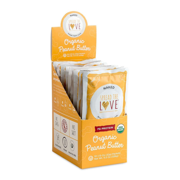Spread The Love NAKED Organic Peanut Butter, 16 Ounce (Organic, All Natural, Vegan, Gluten-free, Creamy, Dry-Roasted, No added salt, No added sugar, No palm oil) (1-Pack)