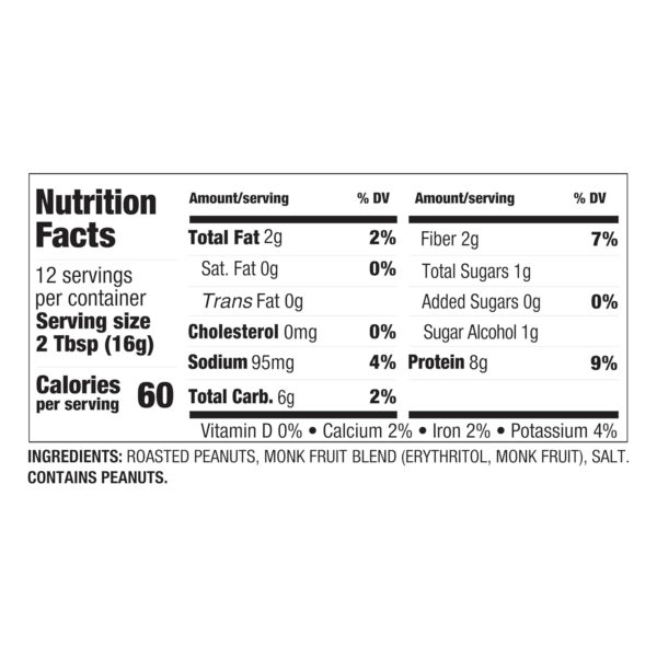 6893742b1150ff9de62192f7d2bb4ba428ba11da2a5cd7f53b78e.jpg PBfit 7 Ounce No Sugar Added Peanut Butter Powder, Powdered Peanut Butter Spread from Real Roasted Peanuts, 8g Protein, Made with Erythritol and Monk Fruit (Pack of 1)