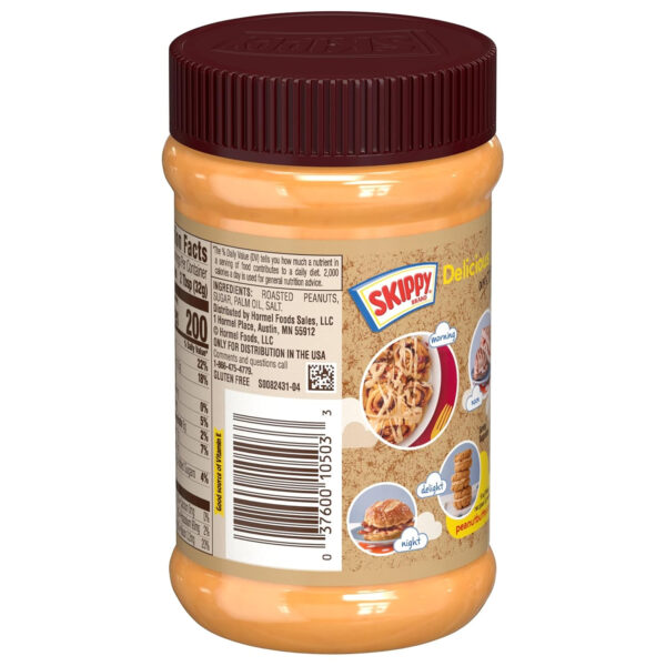 6893747bc1257cb330d7b125db242a08e23ad6b1dc8277114510f.jpg SKIPPY Natural Peanut Butter Spread, Creamy, 7 g protein per serving, 15 oz. (12 Pack)