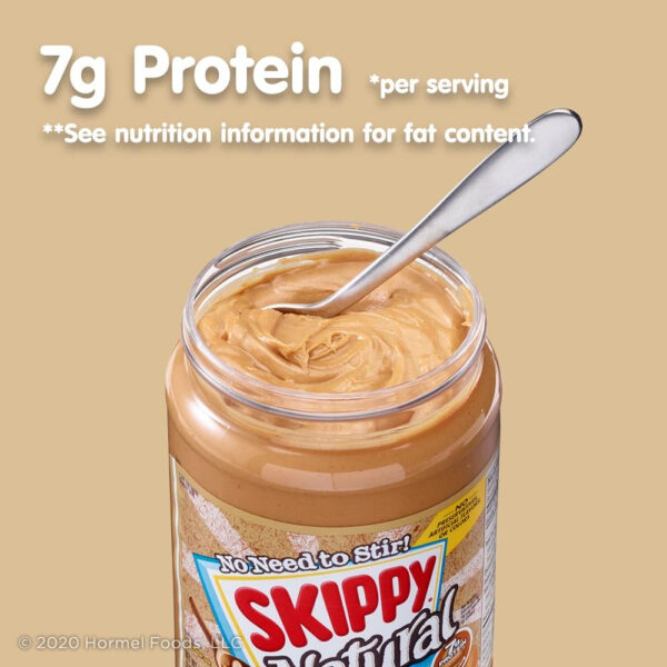 6893747ce16d84ff9f865b58324453a229c2ac90189d1881cf6b3.jpg SKIPPY Natural Peanut Butter Spread, Creamy, 7 g protein per serving, 15 oz. (12 Pack)