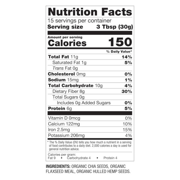 BetterBody Foods Superfood Organic Super Seeds - Blend of Organic Chia Seeds, Milled Flax Seed, Hemp Hearts, Add to Smoothies Shakes & More, 1lb, 16 oz