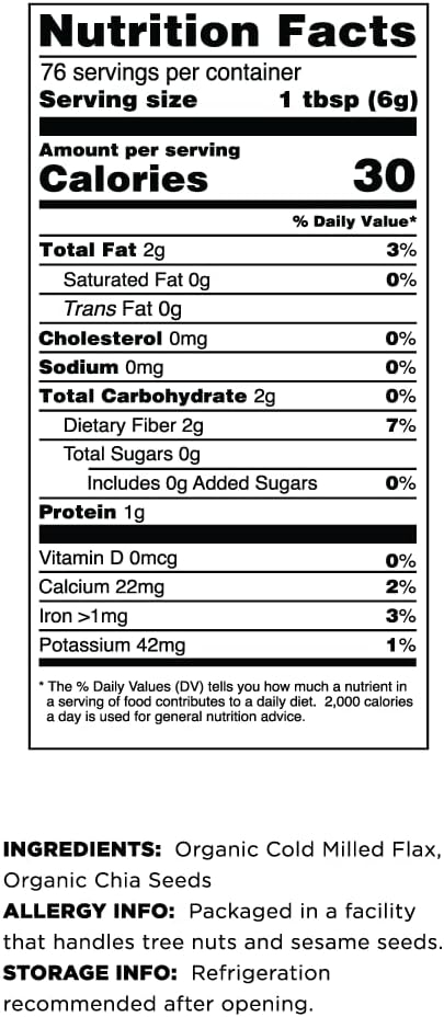 Terrasoul Superfoods Organic Flax Chia Blend, 16 oz - Superseed Boost for Energy & Wellness