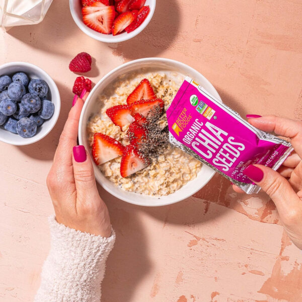 BetterBody Foods Organic Chia Seeds 2 lbs, 32 Oz, with Omega-3, Non-GMO, Gluten Free, Keto Diet Friendly, Vegan, Good Source of Fiber