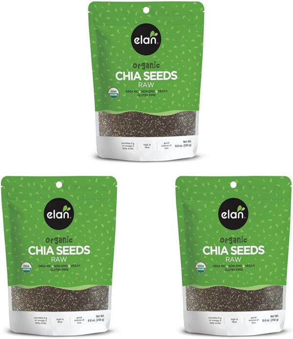 Elan Organic Chia & Flax Seed Superfood Duo, Non-GMO, Vegan, Gluten-Free, Kosher, High in Fibre