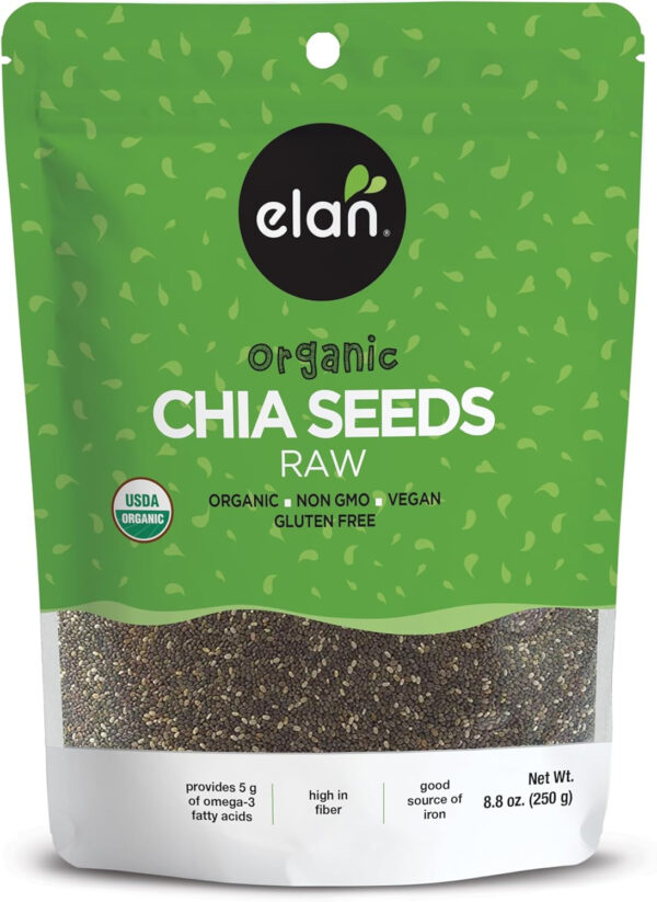 Elan Organic Chia & Flax Seed Superfood Duo, Non-GMO, Vegan, Gluten-Free, Kosher, High in Fibre