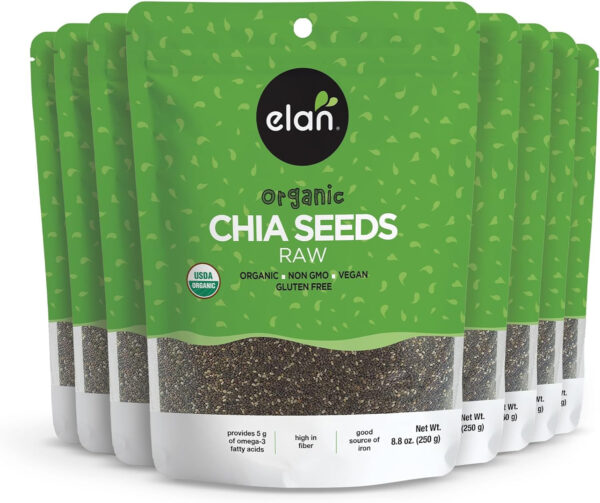 Elan Organic Chia & Flax Seed Superfood Duo, Non-GMO, Vegan, Gluten-Free, Kosher, High in Fibre