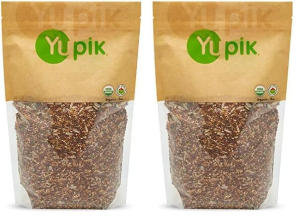 689379aff30327b9dd7545fc3694892450291bcb59fb5d144bb5a.jpg Yupik Organic Super 6 Seeds Mix, 2.2 lb (35.2 oz), GMO-Free, Kosher, Vegan, Rich in Fiber, Nutritious Raw Snack & Topping, With Brown & Golden Flax Seeds, Sunflower, Sesame, Chia & Pumpkin Seeds