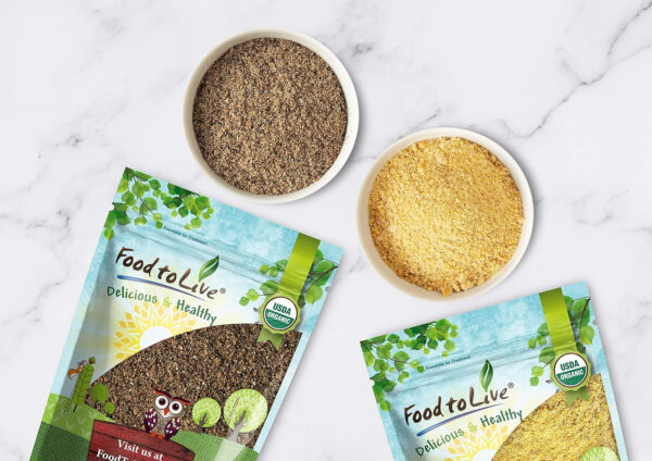 Food to Live Organic Omega Power Flax and Chia Seeds Blend, 2 Pounds Cold-Milled from Whole Seeds, Non-GMO, Vegan, Kosher, Bulk. Rich in Omega 3 Fatty Acids. Perfect for Smoothies and Shakes
