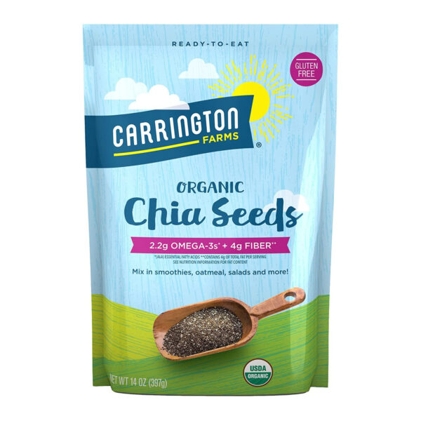 68937a4372ec2421705acd1f316667ef0024de41240443b03cb11.jpg Carrington Farms Organic Chia Seeds, Gluten Free, USDA Organic, 14 Ounce