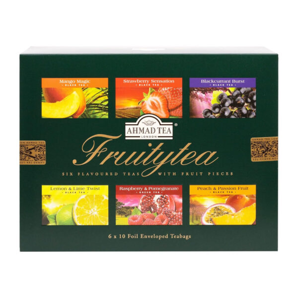 Ahmad Tea Natural Benefit Functional Tea Selection Pack | Green teas, Fruit & Herbal Infusions | Perfect herbal tea gift - 60 Teabag Sachets | 6 blends