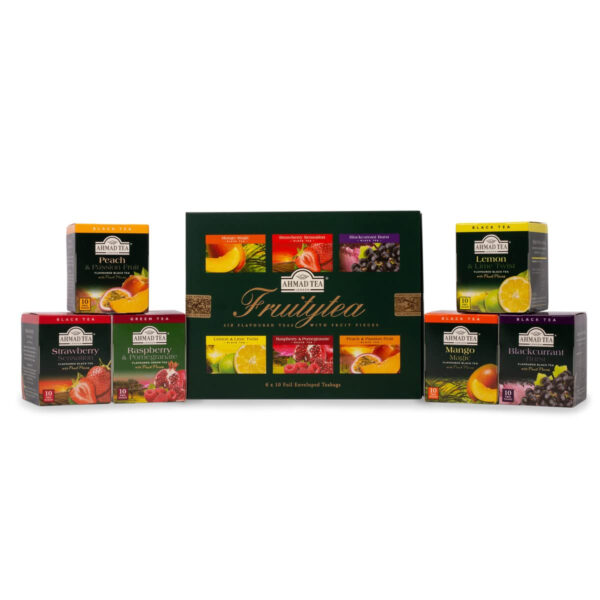 Ahmad Tea Natural Benefit Functional Tea Selection Pack | Green teas, Fruit & Herbal Infusions | Perfect herbal tea gift - 60 Teabag Sachets | 6 blends