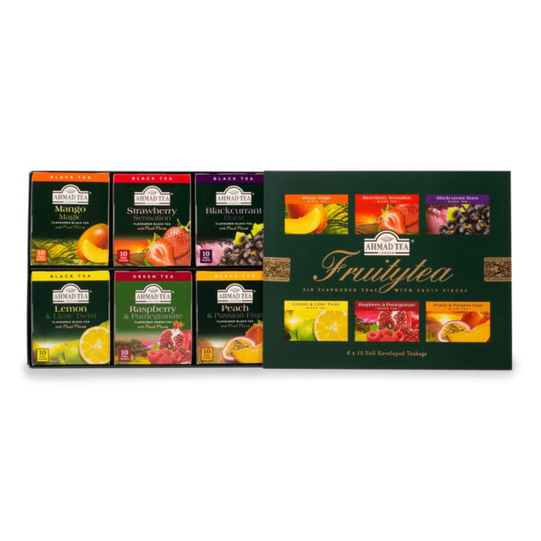 Ahmad Tea Natural Benefit Functional Tea Selection Pack | Green teas, Fruit & Herbal Infusions | Perfect herbal tea gift - 60 Teabag Sachets | 6 blends