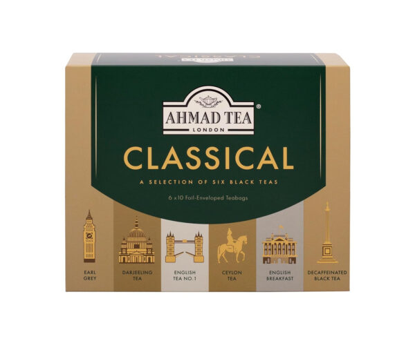 Ahmad Tea Natural Benefit Functional Tea Selection Pack | Green teas, Fruit & Herbal Infusions | Perfect herbal tea gift - 60 Teabag Sachets | 6 blends