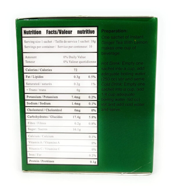 Nirwana Lemon Ginger Tea 10 Sachets – Refreshing Herbal Blend with Ginger, Lemon, Honey and Green Tea | Digestive Support, Immune Boost, and Relaxation | Perfect Tea Gift Set and Holiday Gift Baskets