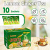 Nirwana Lemon Ginger Tea 10 Sachets – Refreshing Herbal Blend with Ginger, Lemon, Honey and Green Tea | Digestive Support, Immune Boost, and Relaxation | Perfect Tea Gift Set and Holiday Gift Baskets