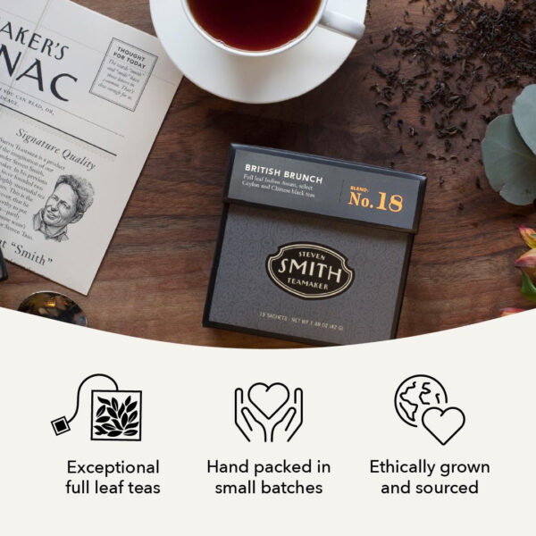 Steven Smith Teamaker Amazon Exclusive Variety Pack Sampler, 10 Flavors of Black, Green, Herbal Tea, Sugar-Free, Sustainably Grown, Full Leaf, Plant Based Tea Bags, 30 Sachets, 0.78oz each