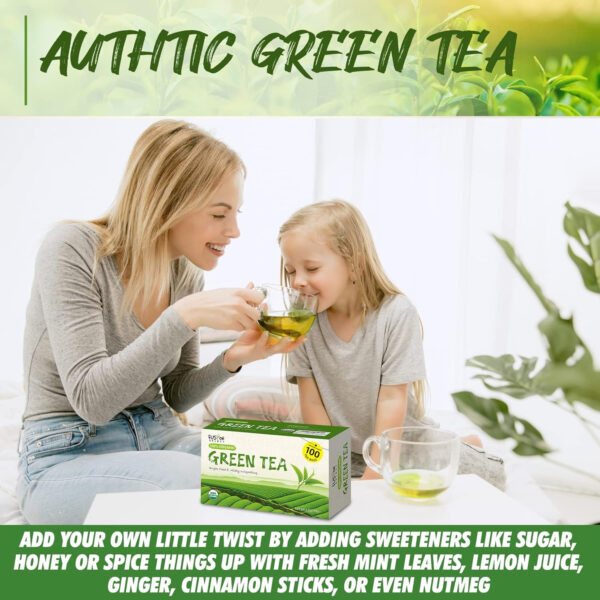 Fusion Select 200 Counts Organic Green Tea - Fresh Herbal Drink with Mild & Bright Flavor - Easy to Brew - Relaxing Tea Beverages with Antioxidant Support - Individually Wrapped Tea Bags