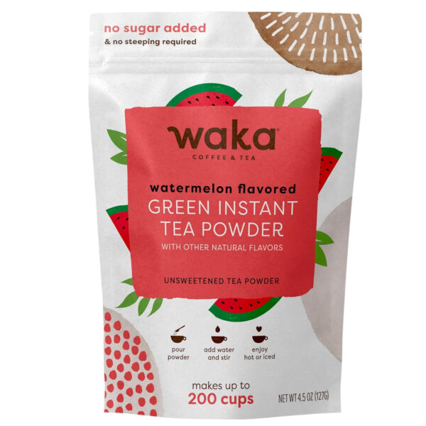 68938247be61d9f93d2fbcdef0ae84d1c8980504be33a5d225982.jpg Waka Instant Green Tea Mix, Classic - 100% Tea Leaves, No Additives, Unsweetened Tea Powder for 50 Quarts or 200 Cups – Easy Quick Hot and Iced Teas (4.5oz)