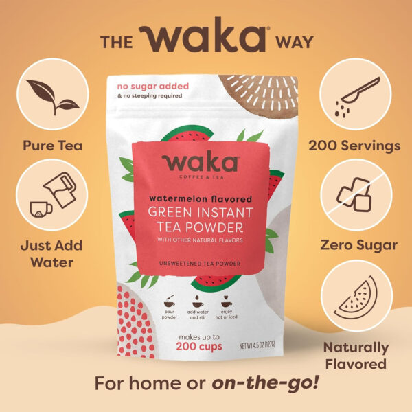 6893824a3e772ae9b117add7fc57121d5bd6250d7371d69ade6a1.jpg Waka Instant Green Tea Mix, Classic - 100% Tea Leaves, No Additives, Unsweetened Tea Powder for 50 Quarts or 200 Cups – Easy Quick Hot and Iced Teas (4.5oz)