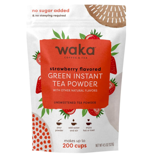 6893824f144d198624a492682797b4ac1cba74a27615363c40ee5.jpg Waka Instant Green Tea Mix, Classic - 100% Tea Leaves, No Additives, Unsweetened Tea Powder for 50 Quarts or 200 Cups – Easy Quick Hot and Iced Teas (4.5oz)