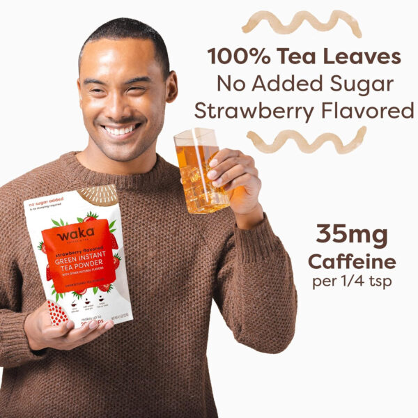 68938253dcdd6b08b33019362d59e84f0c68837c23c7d89851a3a.jpg Waka Instant Green Tea Mix, Classic - 100% Tea Leaves, No Additives, Unsweetened Tea Powder for 50 Quarts or 200 Cups – Easy Quick Hot and Iced Teas (4.5oz)