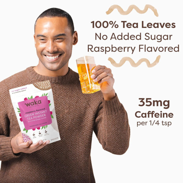 68938262ed5ca937a6436c4ae5e295464d02005e2a1c617c52da1.jpg Waka Instant Green Tea Mix, Classic - 100% Tea Leaves, No Additives, Unsweetened Tea Powder for 50 Quarts or 200 Cups – Easy Quick Hot and Iced Teas (4.5oz)