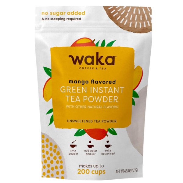 689382662f6d880eb176b9289bb1c7c0038398e4c9729bad17e2f.jpg Waka Instant Green Tea Mix, Classic - 100% Tea Leaves, No Additives, Unsweetened Tea Powder for 50 Quarts or 200 Cups – Easy Quick Hot and Iced Teas (4.5oz)