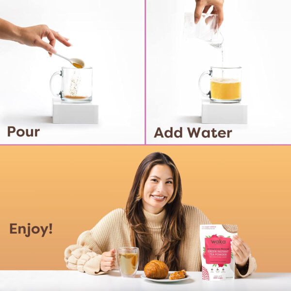 689382880f74a716d30be7714949312c3486f888c8fa4c0fd1681.jpg Waka Instant Green Tea Mix, Classic - 100% Tea Leaves, No Additives, Unsweetened Tea Powder for 50 Quarts or 200 Cups – Easy Quick Hot and Iced Teas (4.5oz)