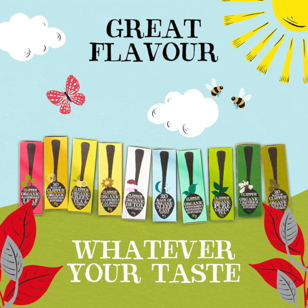 Clipper Tea Green Tea & Lemon Teabags – USDA Organic, Great Hot or Iced – Bright, Zippy, Natural, Fair & Delicious – 50 Tea Bags