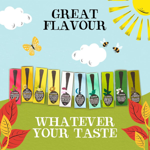 Clipper Tea Green Tea & Lemon Teabags – USDA Organic, Great Hot or Iced – Bright, Zippy, Natural, Fair & Delicious – 50 Tea Bags