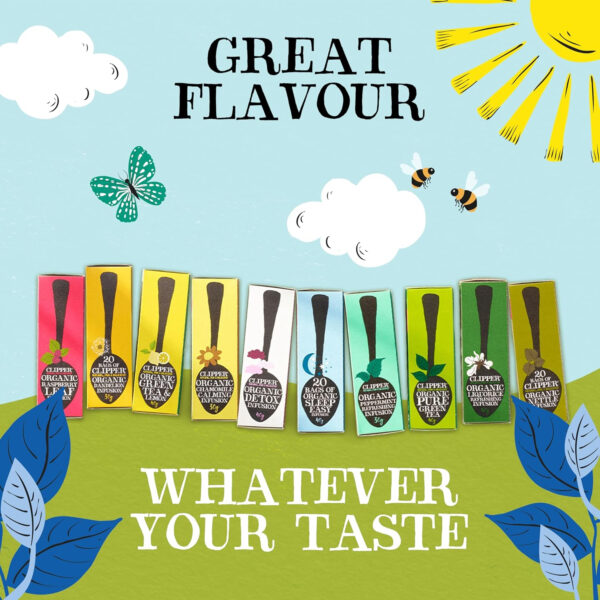 Clipper Tea Green Tea & Lemon Teabags – USDA Organic, Great Hot or Iced – Bright, Zippy, Natural, Fair & Delicious – 50 Tea Bags