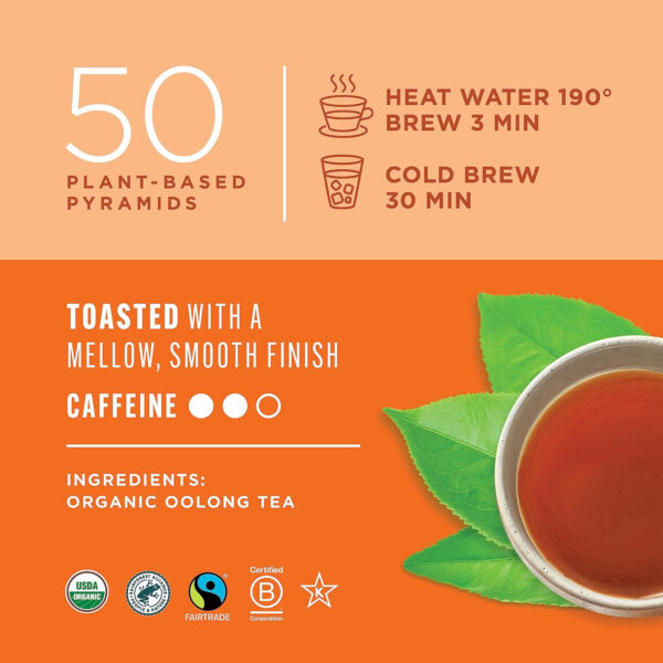 Teatulia Organic Jasmine Green Tea Bags (50 Pyramid Sachet Teabags) Whole Leaf Natural Green Tea Infused With Jasmine Flower In Bags. Premium 100% Compostable and Sustainably Grown In Bangladesh