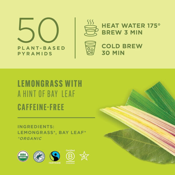 Teatulia Organic Jasmine Green Tea Bags (50 Pyramid Sachet Teabags) Whole Leaf Natural Green Tea Infused With Jasmine Flower In Bags. Premium 100% Compostable and Sustainably Grown In Bangladesh