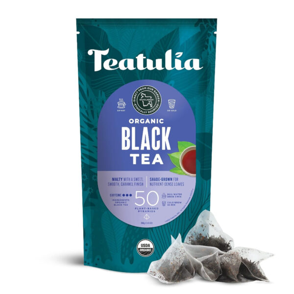 Teatulia Organic Jasmine Green Tea Bags (50 Pyramid Sachet Teabags) Whole Leaf Natural Green Tea Infused With Jasmine Flower In Bags. Premium 100% Compostable and Sustainably Grown In Bangladesh